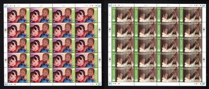 2009 United Nations Vienna Economic & Social Council Commemorative Stamps Sheet Mint Never Hinged (MNH)
