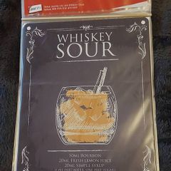 Whiskey sour metal sign