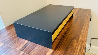 Ikea Elloven Monitor Stand With Bamboo Drawer - Black - 3 Items Available