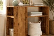 Space-Saving Mobile Side Table  Rolling Storage Cabinet for Living Room &amp; Home Office