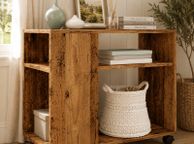 main image for ad Space-Saving Mobile Side Table  Rolling Storage Cabinet for Living Room &amp; Home Office