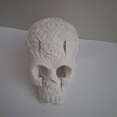 Halloween Sugar Skull LED Light / Day of the Dead Tea Light Lamp