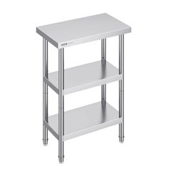 3-Tier Stainless Steel Food Prep Table Commercial Kitchen Work Table 35.6x61 cm NSF certified