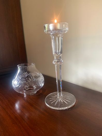 Waterford glass candle holder