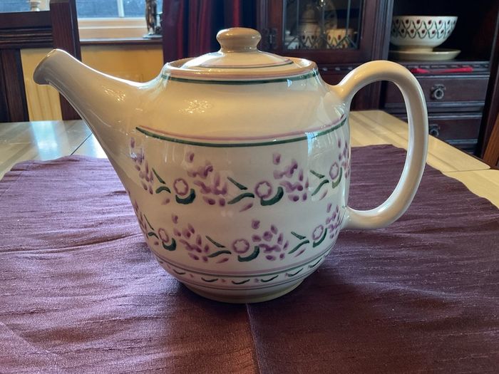 Nicholas Mosse Lavender limited edition from USA.  New Tea set.  . A tea pot , large mug , creamer and sugar bowl