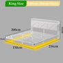 Floating King Bed Frame with LED Lights & USB Charging Station, 150x200cm Metal Platform King Size Bed Frame with 5ft Upholstered Headboard Storage,Heavy Duty Metal Slats, Noise Free,White Image 2