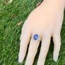 Antique Art Deco Sapphire & Diamond Ring - Platinum Image 8