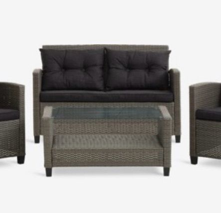 NEW: Jysk Rattan 2 Seater Sofa & Table