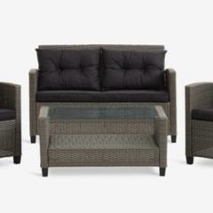 NEW: Jysk Rattan 2 Seater Sofa & Table