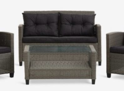 NEW: Jysk Rattan 2 Seater Sofa & Table