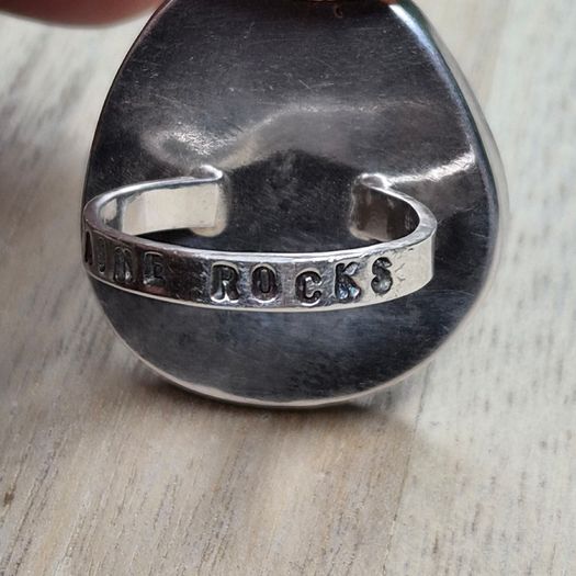 Maine Island Rocks Sterling Silver Beach Pebble Statement Ring STER Size P / 18.1mm