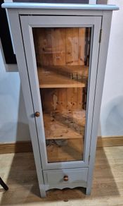 Pine glass display cabinet