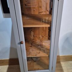Pine glass display cabinet