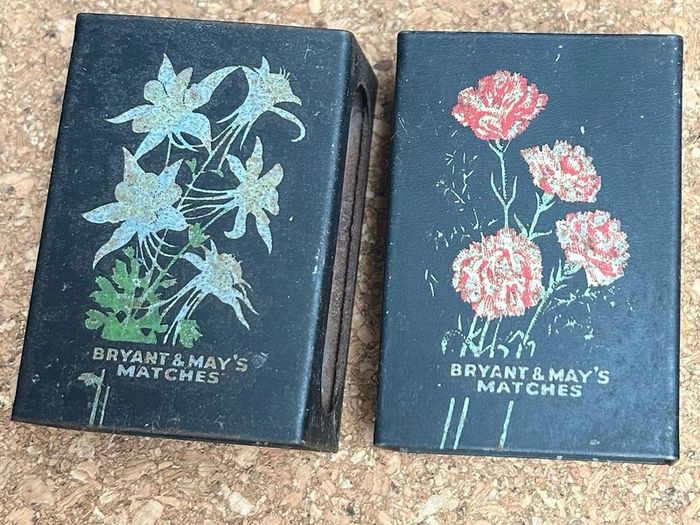 Pair of Antique Bryant May Match Box Covers/Holders