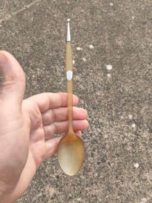 1937 Horn and Sterling Silver Spoon