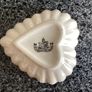 Antique Belleek Second Black Mark Heart Shaped Dish Fluted Luster Image 4