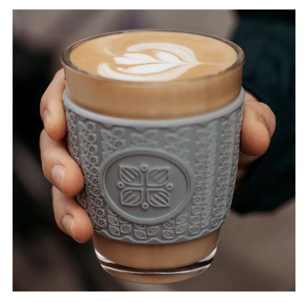 Funk My World - Grey Eco-Friendly Travel Mug Borosilicate Glass - 12oz Barrister Friendly
