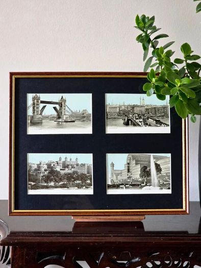 Pair of Framed Original Vintage London Postcards