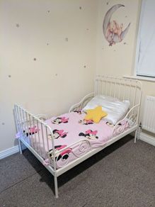 IKEA Minnen Extendable Toddler Bed + Mattress