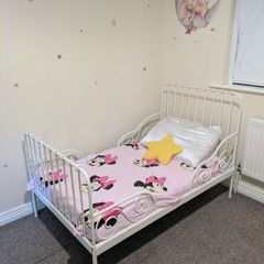 IKEA Minnen Extendable Toddler Bed + Mattress