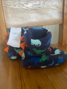 BRAND NEW navy dino slipper boots UK12