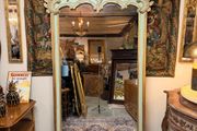 FLASH SALE ! Was 795 Now 630 ! Grand French Style Parcel Gilt &amp; Painted Mirror with Cherub &amp; Plaques