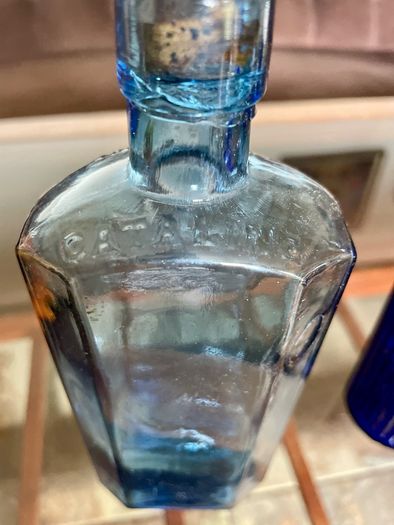 Antique Cobalt & Sky Blue Apothecary Bottles Late 19th Century Victorian