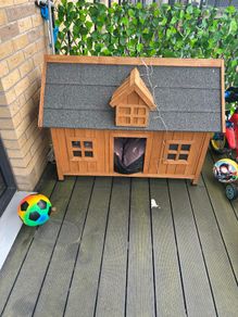 Wooden dog kennel house
