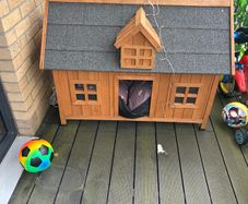 Wooden dog kennel house