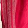 vintage red shawl featuring a woven jacquard pattern Image 3