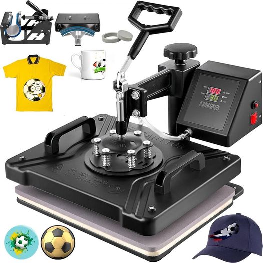 Heat Press 5 in 1 Heat Press Machine 38x30cm T shirt Press Mug Printing Machine Multifuctional