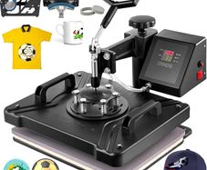 Heat Press 5 in 1 Heat Press Machine 38x30cm T shirt Press Mug Printing Machine Multifuctional
