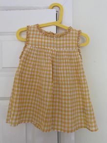 Next Girls Yellow & White Check Top - see 3 pics