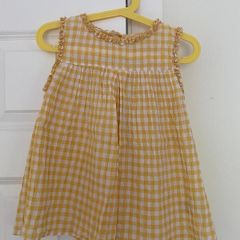 Next Girls Yellow & White Check Top - see 3 pics