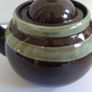 Fabulous Mid-Large Brown Betty Teapot, by Alcock, Lindley and Bloore, With Mint Green Mottled Stripes, Holds One Litre/ 1.75 Pints Image 9