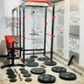 Olympic weight bar power rack bench dumbbells Image 6