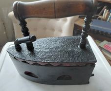Antique French cast iron charcoal or ember clothes iron
