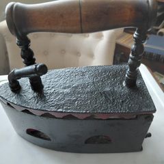 Antique French cast iron charcoal or ember clothes iron