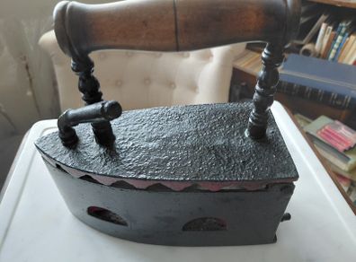 Antique French cast iron charcoal or ember clothes iron