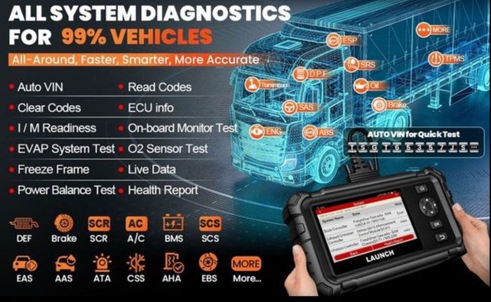New New Launch Crp129 Hd 24v for machinery,trucks Heavy Duty Scanner