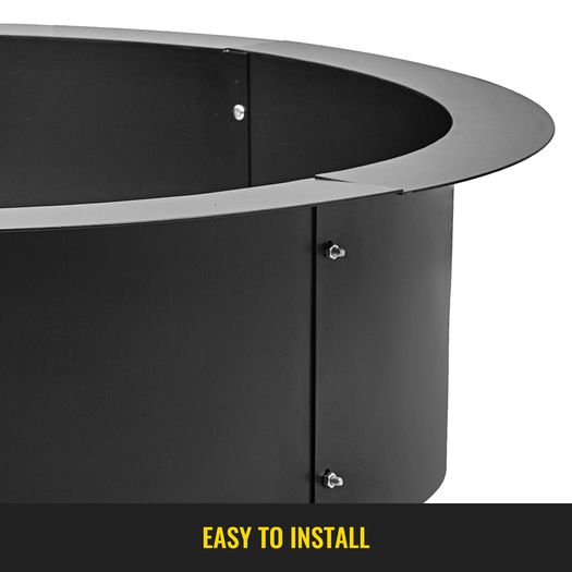 Fire Pit Ring/Liner Easy to Assemble Install Q235 Steel Outside Diameter 36" 42" 45" for Outdoor Camping Fishing Barbecue
