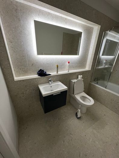 Rectangular Heated Bathroom Mirror with Led Lights 1200 x 600