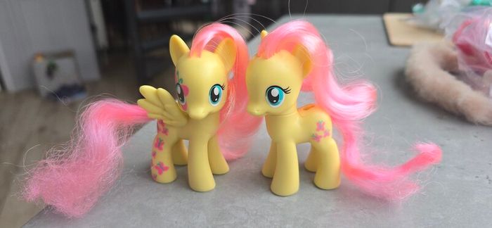 2 X Fluttershy 3 inch Brushable MLP G4 My Little Pony