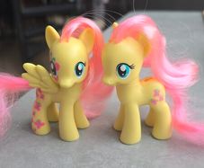 2 X Fluttershy 3 inch Brushable MLP G4 My Little Pony