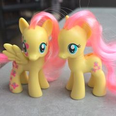 2 X Fluttershy 3 inch Brushable MLP G4 My Little Pony