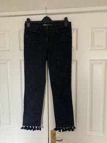 Next Black Straight Leg Jeans with Tassles