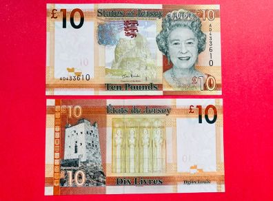 Jersey  10 Pounds  2010  Pick  34a. .  ( Uncirculated )