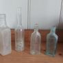 Fabulous Collection of Four Assorted Antique and Vintage Apothecary and Household Bottles in Clear Glass, Price for All Four, Not Splitting Image 2