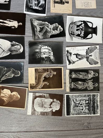 Vintage postcards of statues & artwork x 38. 3 for 1 euro or 10 quid the lot