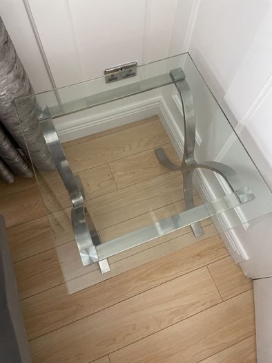 Glass coffee table & 2 side tables